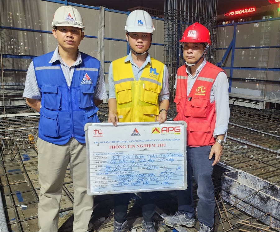 Nghiệm thu thép sàn tháp 45 tầng dự án Grand Sunlake