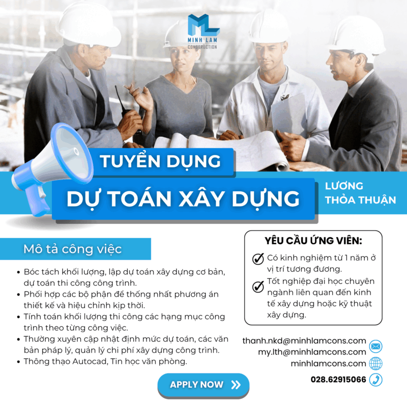 Tuyển dụng Dự toán xây dựng