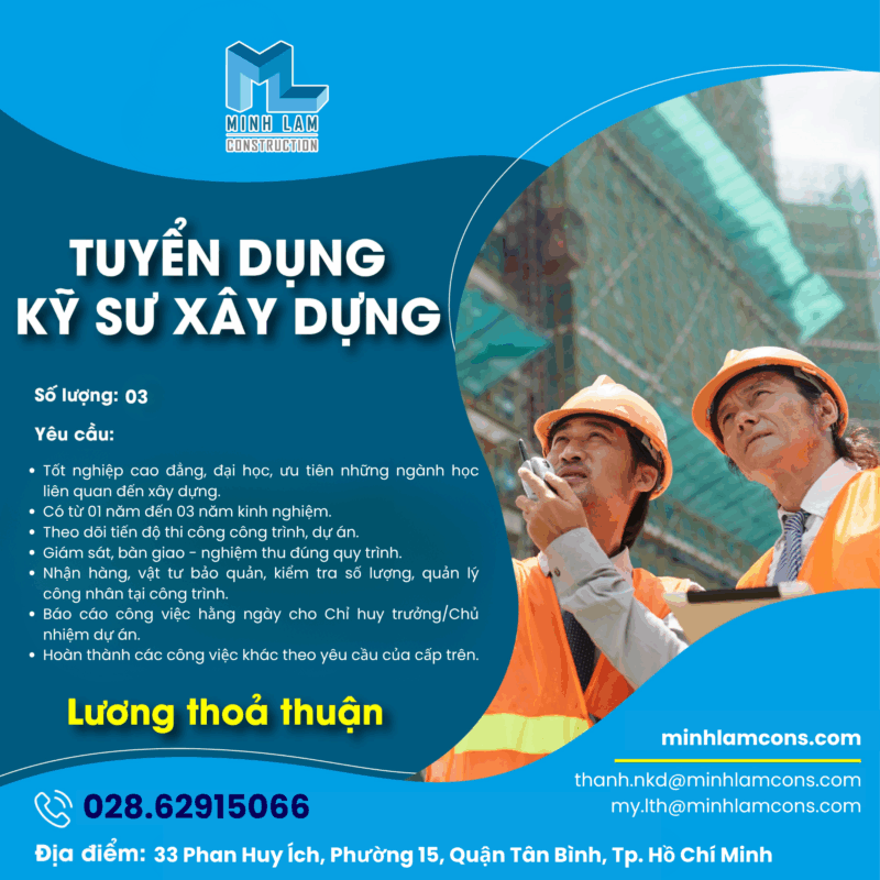 Tuyển dụng Kỹ sư xây dựng