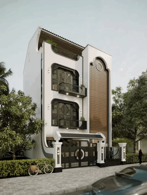 nhà phố phong cách đông dương Indochine