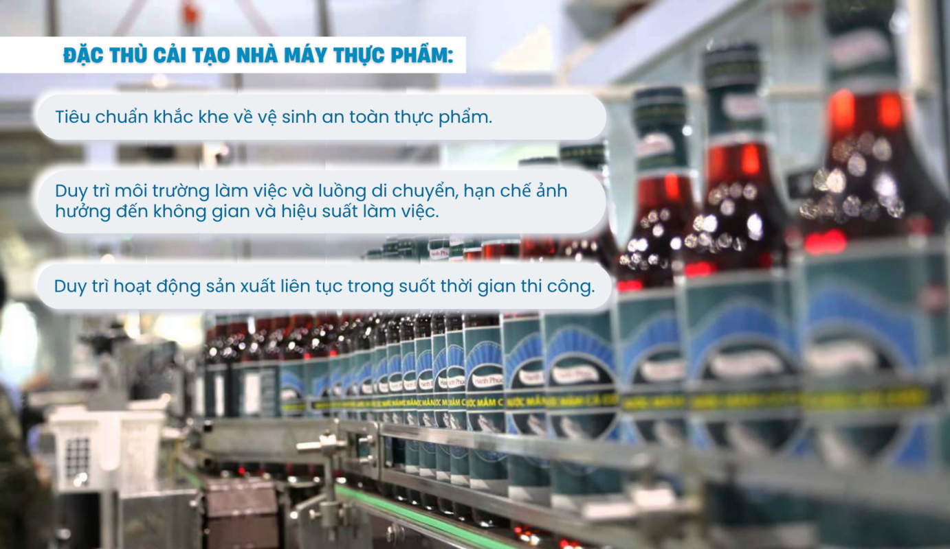 Đặc thù cải tạo nhà máy thực phẩm