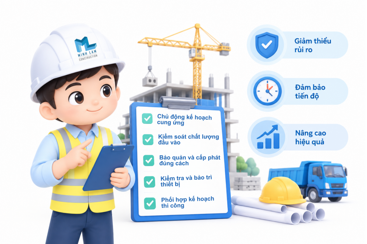 Giải pháp giảm thiểu rủi ro vật tư thiết bị trong thi công
